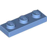 Lego destička 1x3, středně modrá (4210211, 4645036, 6070671, 6170268)
